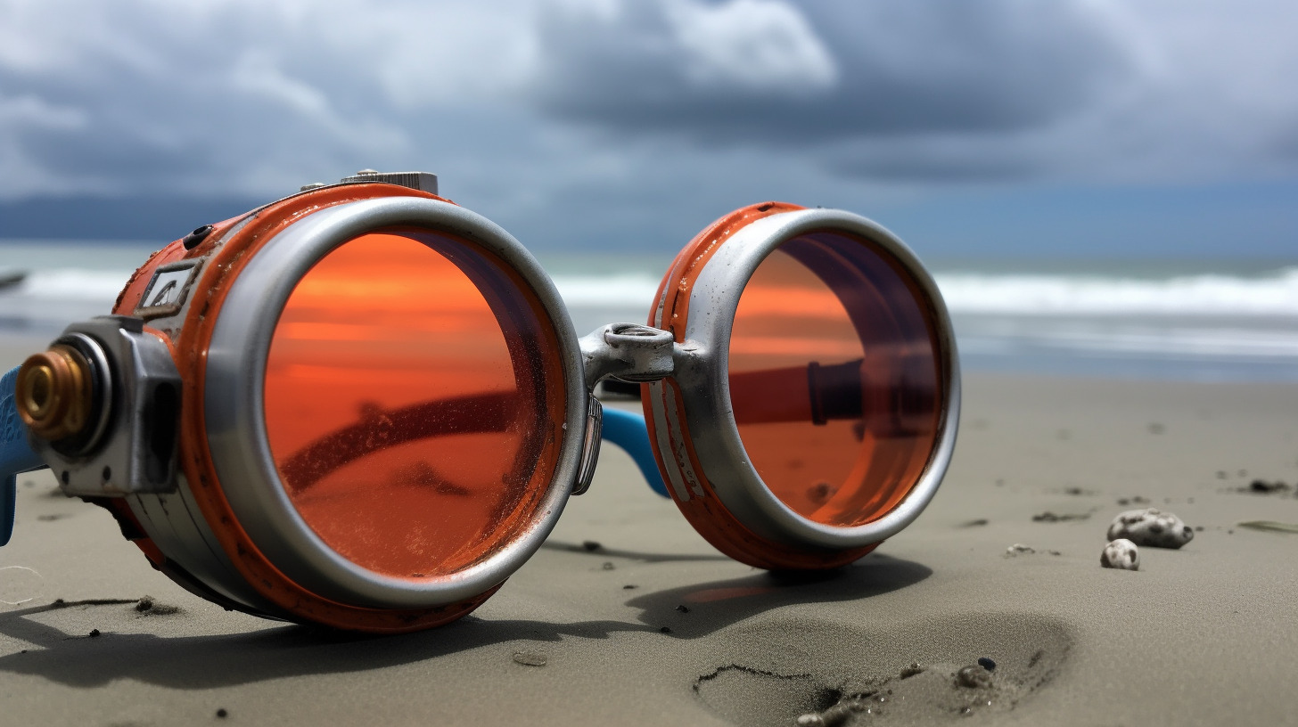 Image of googles on beach